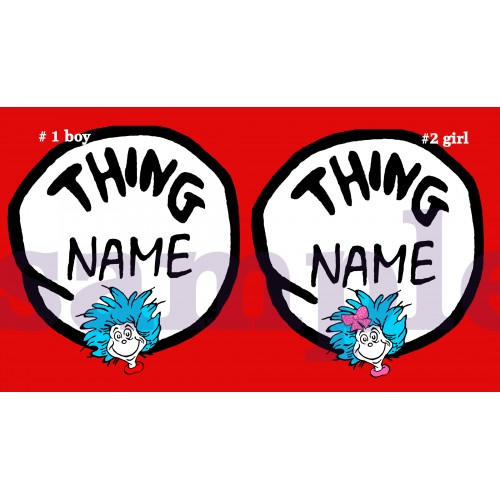 Thing 1 Thing 2 iron on transfer, Cat in the Hat iron on transfer,(6)